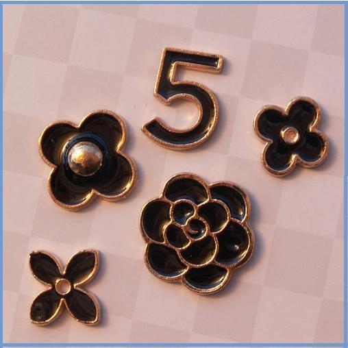 デコパーツ デコ電キット デコアクセサリー 可愛い オシャレ キラキラ メタルパーツ デコアート ハンドメイド DIY デコグッス カメリア  No5 5Pcsセット |  | 01