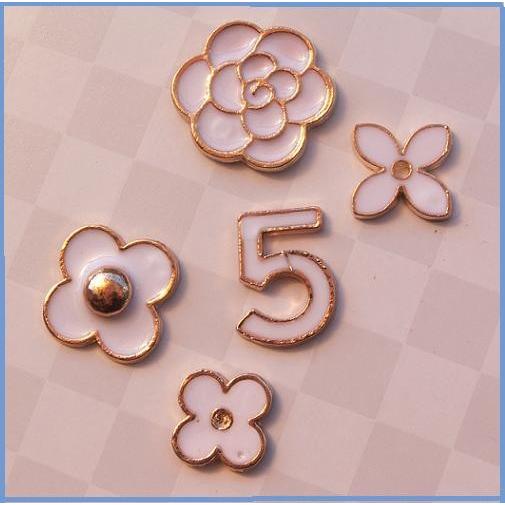 デコパーツ デコ電キット デコアクセサリー 可愛い オシャレ キラキラ メタルパーツ デコアート ハンドメイド DIY デコグッス カメリア  No5 5Pcsセット |  | 02