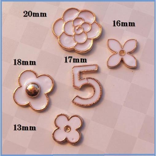 デコパーツ デコ電キット デコアクセサリー 可愛い オシャレ キラキラ メタルパーツ デコアート ハンドメイド DIY デコグッス カメリア  No5 5Pcsセット |  | 04