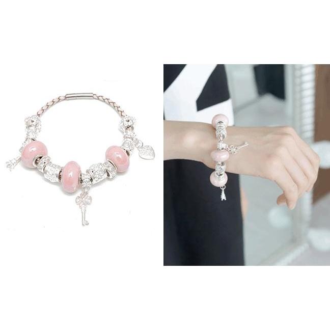 ブレスレット バングル アクセサリー 腕輪 チャーム パワーストーン パンドラブレスレット ブルー ピンク |  | 04