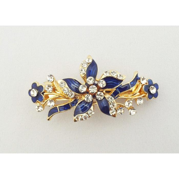 ヘアアクセサリー ヘアクリップ スワロスキー バレッタ レディースガールズ フラワー５色のヘアバレッタ　 | SWAROVSKI | 01