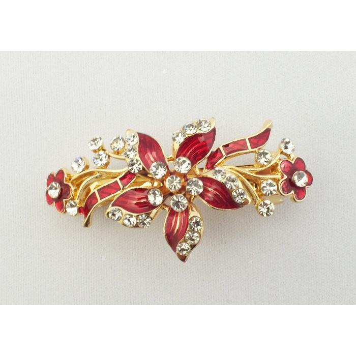 ヘアアクセサリー ヘアクリップ スワロスキー バレッタ レディースガールズ フラワー５色のヘアバレッタ　 | SWAROVSKI | 03