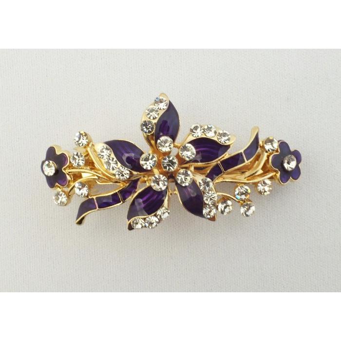 ヘアアクセサリー ヘアクリップ スワロスキー バレッタ レディースガールズ フラワー５色のヘアバレッタ　 | SWAROVSKI | 04