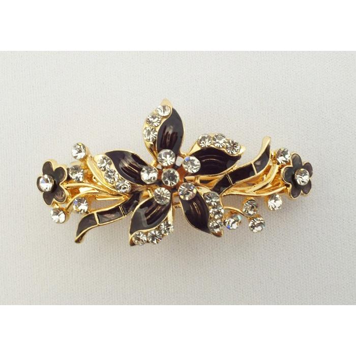 ヘアアクセサリー ヘアクリップ スワロスキー バレッタ レディースガールズ フラワー５色のヘアバレッタ　 | SWAROVSKI | 05