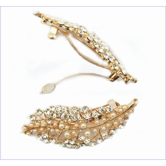 ヘアアクセサリー ヘアクリップ スワロスキーバレッタ レディースガールズ パールとスワロスキーのヘアバレッタ　 | SWAROVSKI