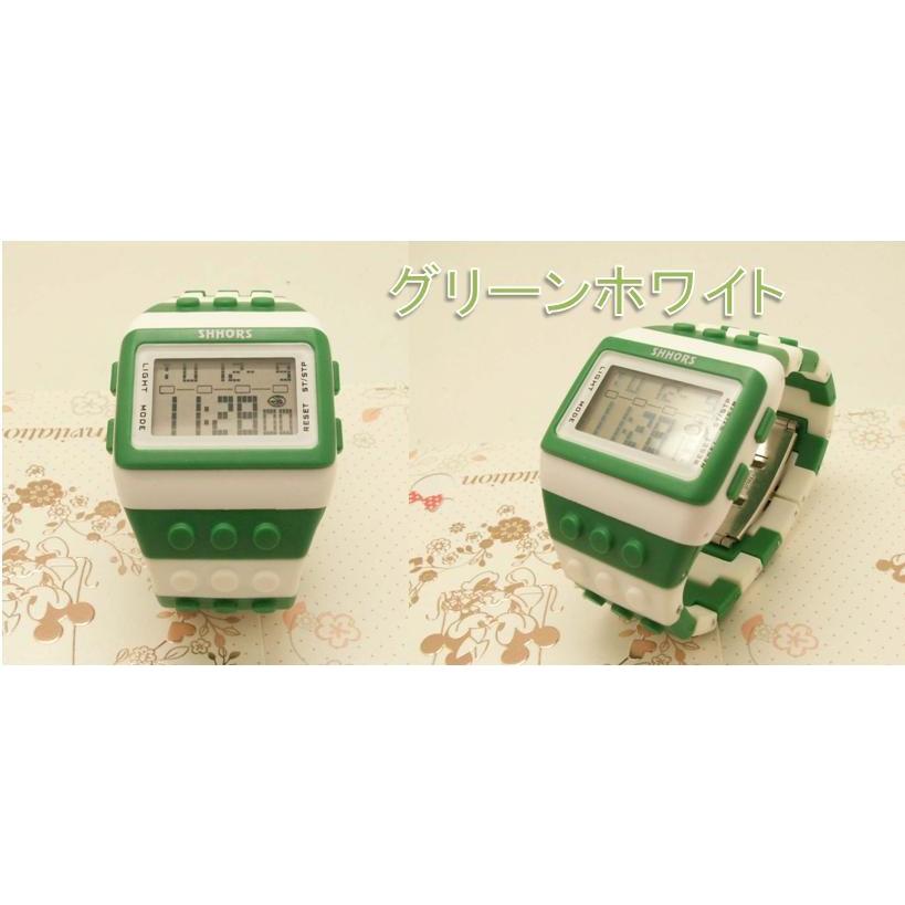 メンズ時計 レディズ時計 腕時計 ＬＥＤ時計 デジタルウォッチ レゴ時計 ファション時計 カラフル ボーイズ、ガールズ ブロックベルト時計Ｎｏ１！ 送料無料!　 |  | 01