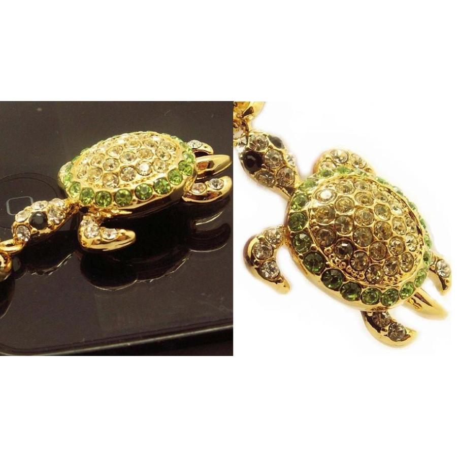 スワロフスキー　Swarovski ・ストラップ ・メロン、亀（カメ） SWAROVSKI スワロスキーストラップ かめ 亀 開運 ハッピーグッ