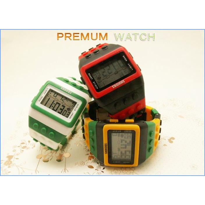 メンズ時計 レディズ時計 腕時計 ＬＥＤ時計 デジタルウォッチ レゴ時計 ファション時計 カラフル ボーイズ、ガールズ ブロックベルト時計Ｎｏ１！｜happide2012