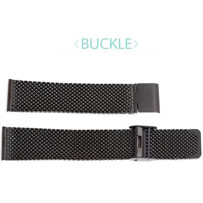 時計バンド ワンタッチバックル ステンレスメッシュバンド ステンレススチール ゴールド ブラック 【２色】 20mm |  | 02