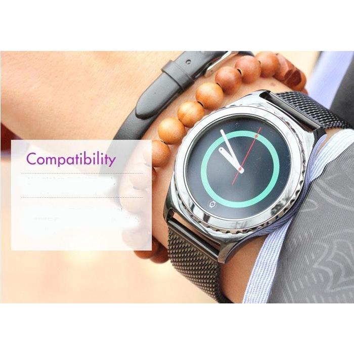 時計バンド ワンタッチバックル ステンレスメッシュバンド ステンレススチール ゴールド ブラック 【２色】 20mm |  | 04