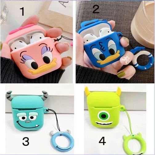 AirPods ケース トラップ付 かわいい キャラクター シリコン イヤホン