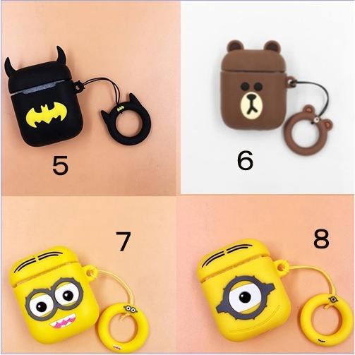 AirPods ケース トラップ付 かわいい キャラクター シリコン イヤホン
