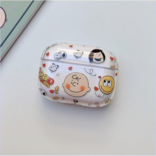 airPodsProーケース スヌーピー透明ハードケース かわいい キャラクター イヤホンケース  落下防止  キャラクター チャリー＆スヌーピーエアポッドプロケース｜happide2012｜03