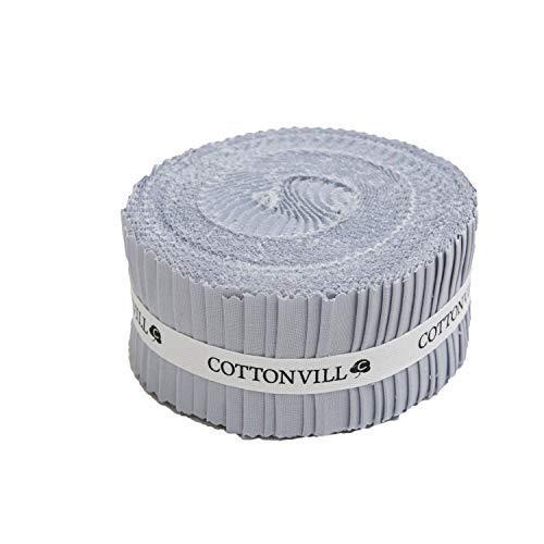 COTTONVILL 20count Cotton Solid Quilting Fabric (2.5inch strip, 09-Gray Daw