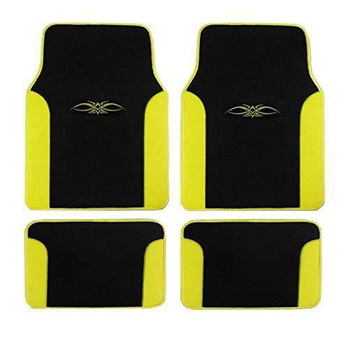 最高級 トライバルタトゥーデザイン 日本ではなかなか手に入らない海外の並行輸入品 逆輸入品 カーフロアマット Fm 709並行輸入 イエロー トラック 車 4枚 ビニール ユニバーサルカーペット 2トーン ウエア Purplepoppyflorist Com