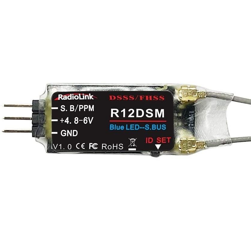 Radiolink R12DSM 12CH RC 受信機 2.4GHz SBUS PPM 長距離 FPV マイクロ レーシングドローン クアッドコプター