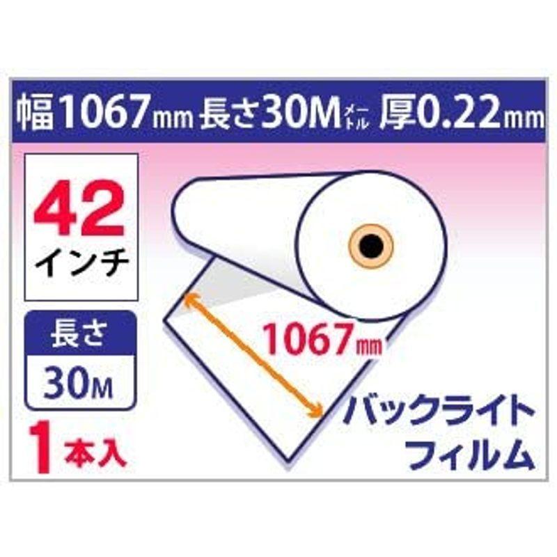 売切り特価 BBEST バックライトフィルム インクジェットロール紙 厚0.21mm 幅610mm(A1ノビ)×30m 2本入 BBEST バックライトフィルム(表打ち) 幅1067mm×30M 2本入り