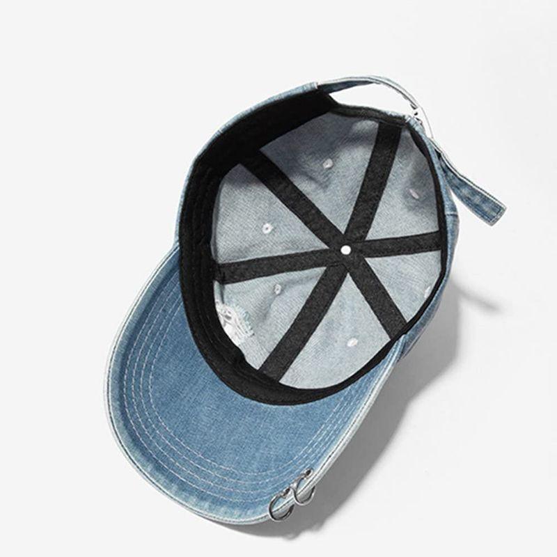 大切な Selcet キャップ メンズ 56 帽子 UVカット Hip 調節可能 ダメージ 野球帽 デニム Hop コットン 旅行 青 ヒップホップ  帽子