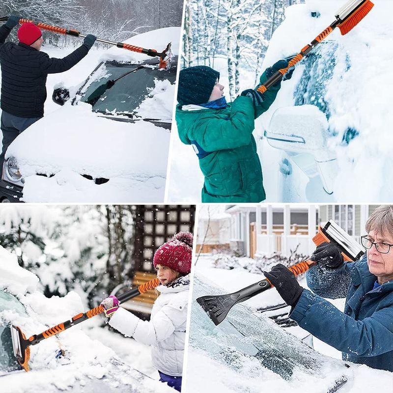 最も最もBOFAC 車用スノーブラシ 除雪ほうき 87-107cm 伸縮式雪ブラシ アイススクレーパー付き フォームグリップ 車 トラック SUV用 メンテナンス用品 CENCI 車用 スノーブラシ 除雪 スノーブラシ 伸縮 雪かきブラシ アイススクレーパー付き 車 雪 スノーブラシ 多用途 雪下ろし 車