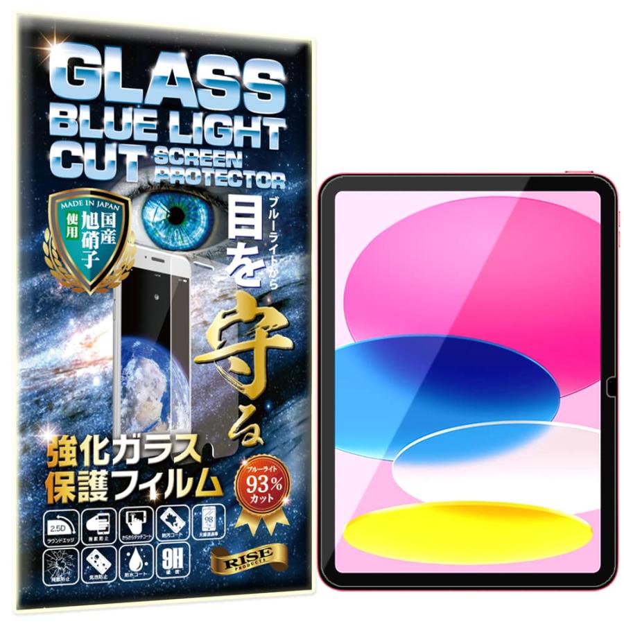 RISE フィルム ブルーライトカット 93% iPad 第11世代 (A16) 2025 用/iPad 第10世代 2022 用 ガラスフ
