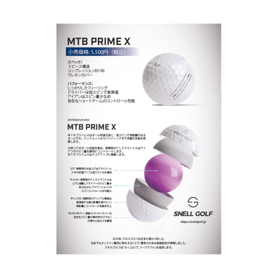 Snell Golf MTB PRIME X（白）１ダース 日本正規品 ■ USGA/R&A公認球 ■ 2023年新モデル ■ オンライン限定商品｜happiness0228no2｜06