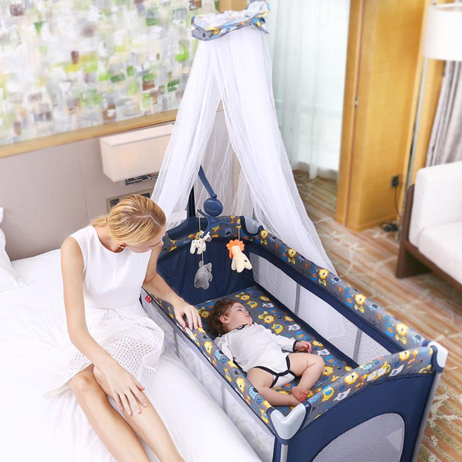 プレイヤード ベビーベッド 折りたたみ 蚊帳付 持ち運び オムツ交換台付 赤ちゃん ベビーサークル b.p :yb20170013:ハピネス2021  - 通販 - Yahoo!ショッピング