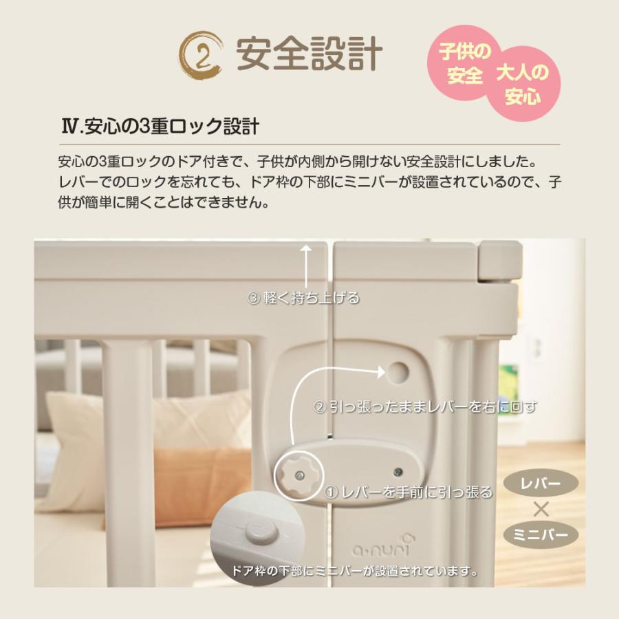 子育て応援価格 赤ちゃん ベビーサークル 180×200cm ベビーゲート ドア 
