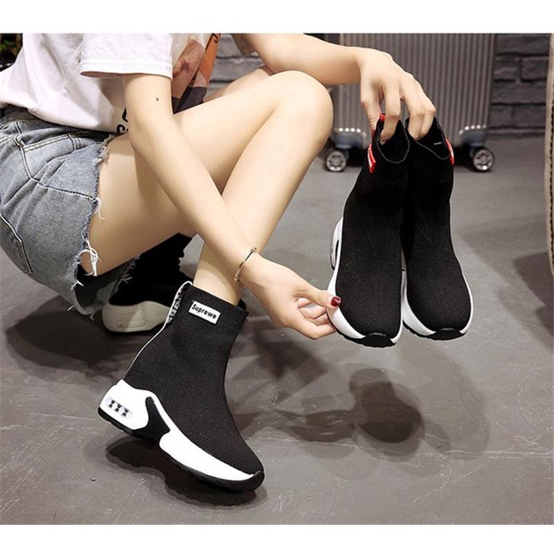 2色レディース スニーカー ソック ストレッチ 厚底 裏起毛 シューズ ショートブーツ スニーカー 通気 運動靴 シークレットブーツ3 5cmとヒール5cm 2436 ハピネスキャメル 通販 Yahoo ショッピング