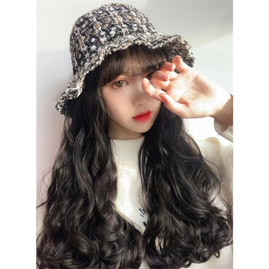 レディース 一体型帽子用 カール かつら Wig ロングエクステ キャップ バケットハット帽子付きウィッグ髪付き帽子 ロング巻き セミロング つけ毛 自然 2812 ハピネスキャメル 通販 Yahoo ショッピング
