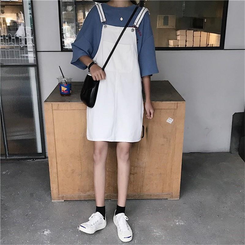 新作 レディース 膝上丈 サロペットスカート ミニワンピース 白いデニムサロペット サスペンダー オーバーオール 春夏 着痩せ おしゃれ S L 3361 ハピネスキャメル 通販 Yahoo ショッピング