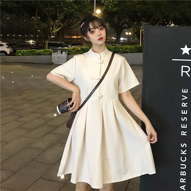 2色レディース 中国風 無地ワンピース半袖 膝丈ワンピース 学院風 夏作 着痩せ カジュアル フェミニン 優雅 可愛い 402 ハピネスキャメル 通販 Yahoo ショッピング