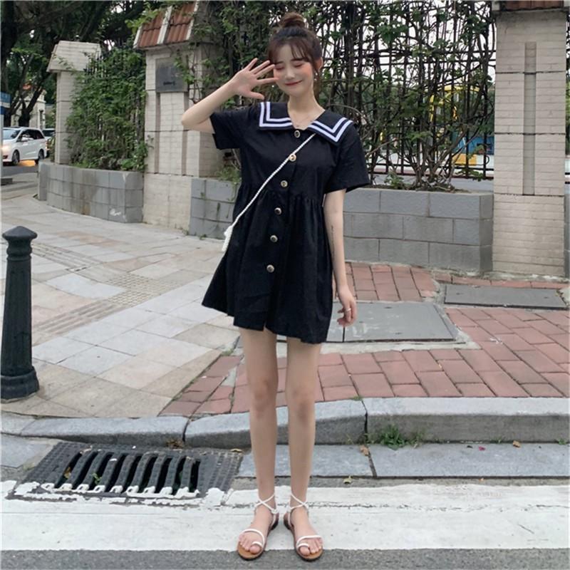 希少 2色 ミニワンピース レディース カジュアル 可愛い 海軍風ワンピース おしゃれ 夏作 着痩せ ブラック ホワイトミニワンピース 学生服 ワンピース サイズ フリー Www Cognitiva La