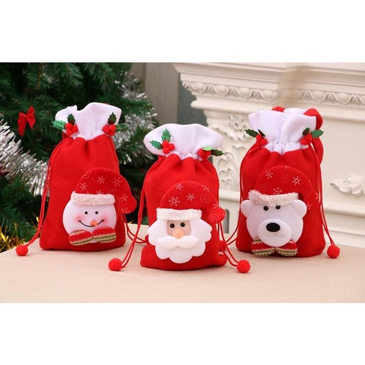 プレゼント Momeki クリスマスプレゼント袋 3点セット飾り 可愛い ギフト袋 クリスマスイブのりんご
