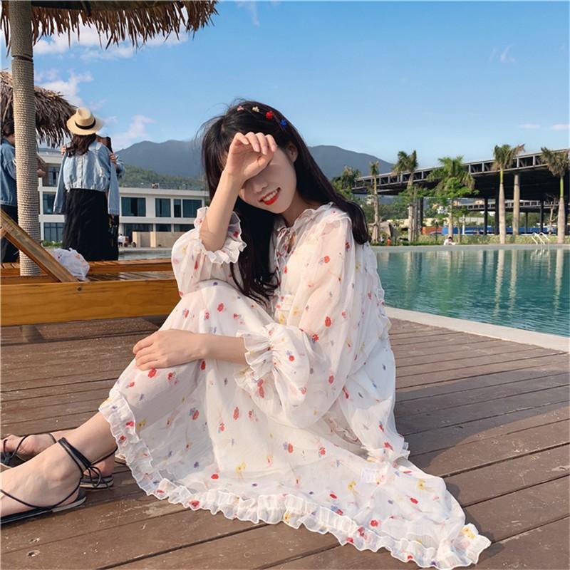 長袖ロングワンピース レディース 春夏作 可愛い 着痩せ シフォン花柄ワンピース優雅 通勤ドレス おしゃれ カジュアル 可愛い 492 ハピネスキャメル 通販 Yahoo ショッピング