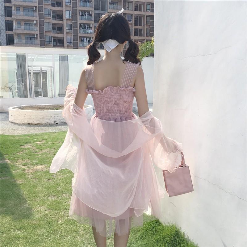 2色 レディース ノースリーブ ロングワンピース 無地チュールワンピース解禁シャツ ２点セット 結婚式 通勤 パーティー春夏韓国ファッション 537 ハピネスキャメル 通販 Yahoo ショッピング