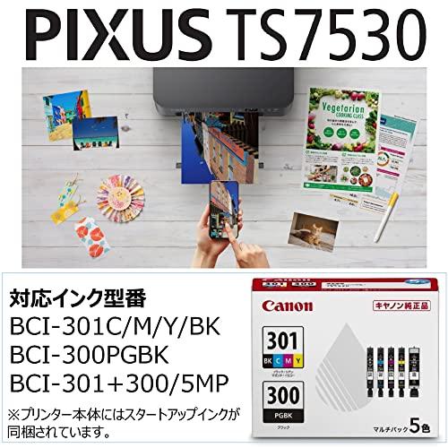 Canon プリンター A4インクジェット複合機 PIXUS TS7530 ブラック 2021年モデル テレワーク向け ブラック プリンター本体のみ A4普通紙100枚