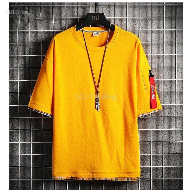 セール Tシャツ メンズ 半袖 五分袖tシャツ 重ね着風 クルーネック カットソー ティーシャツ 大きいサイズ 夏 安い割引