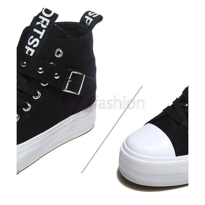 スニーカー レディース カジュアル キャンバス レースアップ 靴レディース歩きやすい ズック靴 厚底パンプス 春夏 宅配