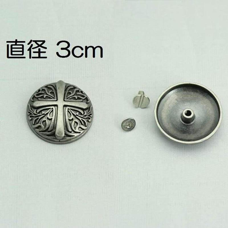 コンチョ ボタン ねじ式 30mm レザークラフト 裏ボタン コンチョボタン