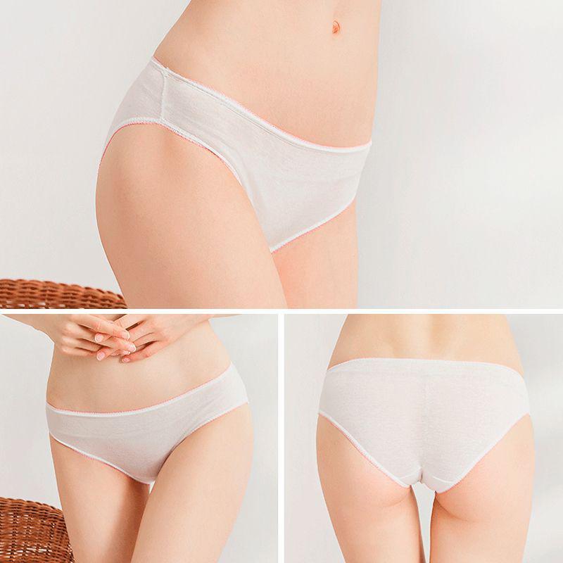 使い捨てショーツ 棉 100% 女性用 下着 コットン レディース パンツ 紙パンツ 入院 介護 出張 海外旅行 防災 5枚入り ホワイト｜happinetsplus｜03