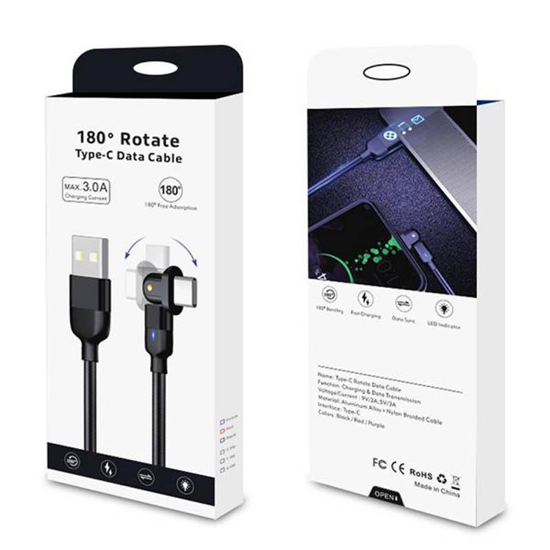 ケーブル 充電ケーブル L字 180度回転 USB 1m iPhone Android