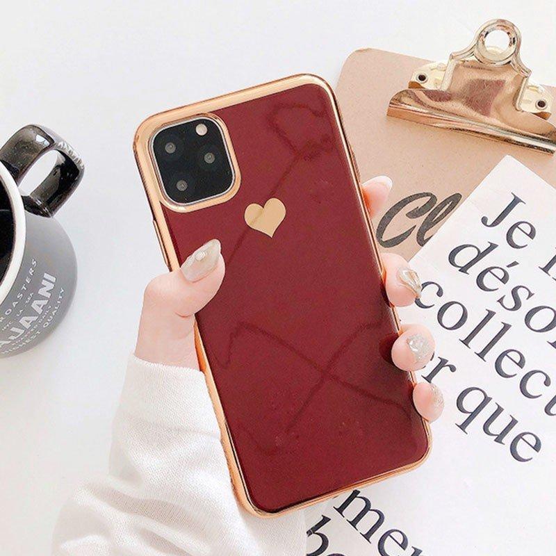 iPhone ケース シンプル ソフト カバー ハート iPhoneSE 第2世代