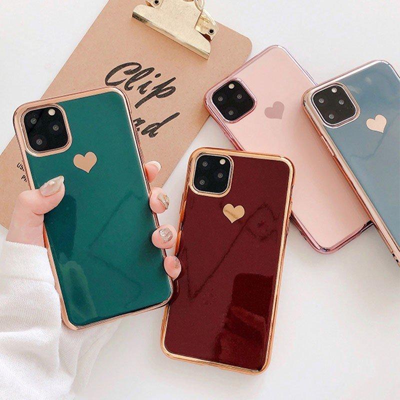 iPhone ケース シンプル ソフト カバー ハート iPhoneSE 第2世代