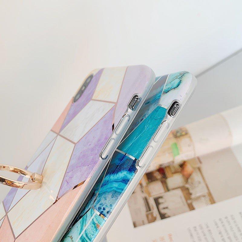 iPhone ケース 大理石 バンカーリング iPhoneSE 第2世代 iPhone11