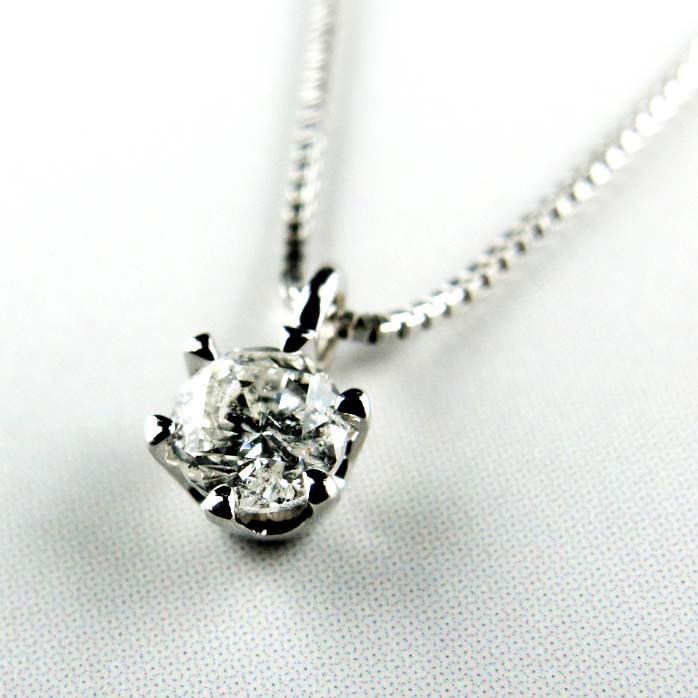 K18WG　1石ダイヤモンドペンダント0.1ｃｔ　91-1010 18金ホワイトゴールド　ラッピングサービス　ギフト　専用ケース付き