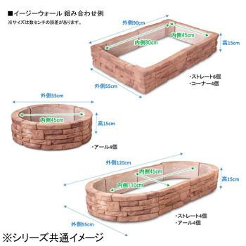 NXstyle　イージーウォール　アール×12個　9900505[検索用キーワード＝花壇用 コンクリートブロック アール 花壇 ブロック カーブ レンガ 12個] 