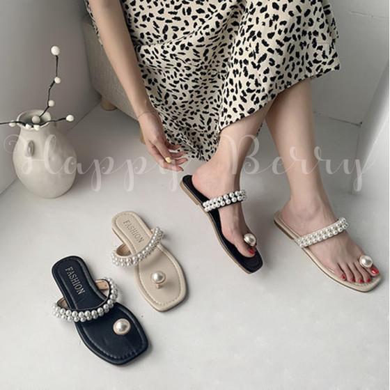 2color パール 二連パール ガンジーサンダル トング フラット ミュール 疲れない ローヒール ビーチサンダル ぺたんこ 痛くない サンダル レディース 春 夏 F0025 Happyberry 通販 Yahoo ショッピング