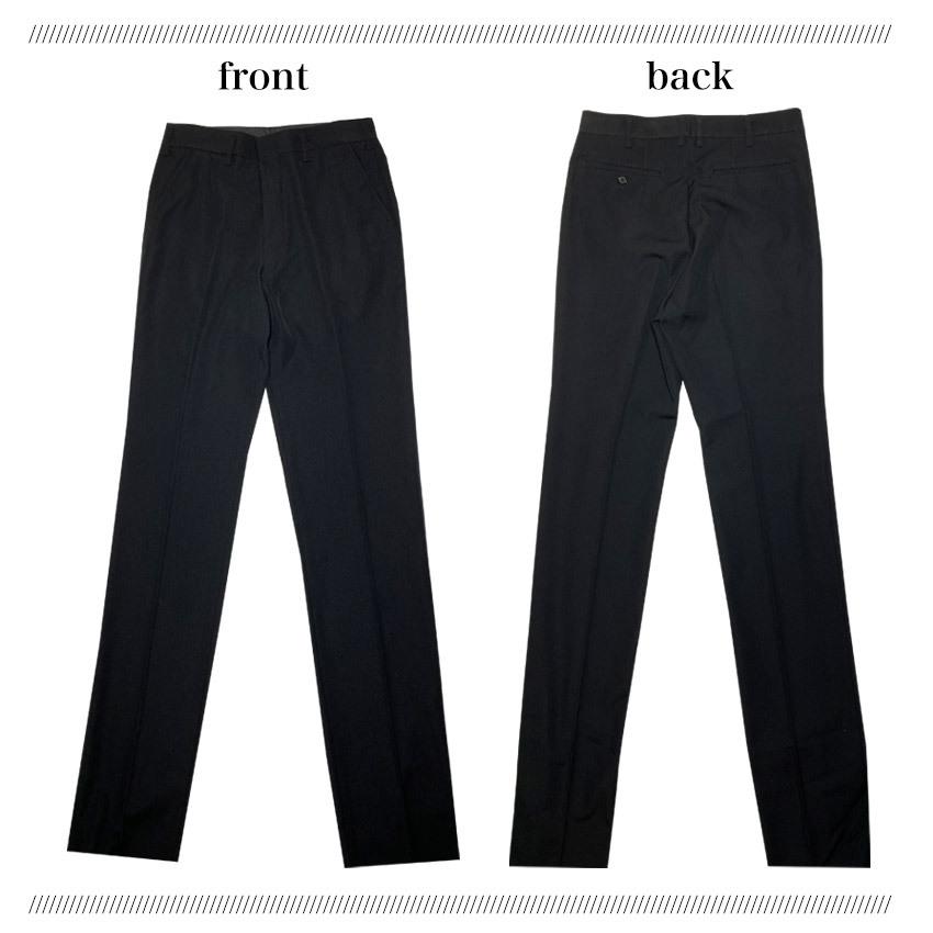 スクールスラックス 61cm〜82cm 毛30%ポリ70% 裾上げテープ付き 黒