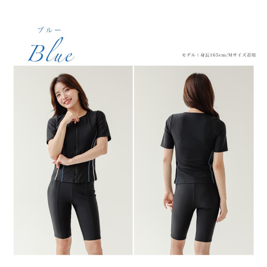 ラッシュガード 帽子付 レディース水着 半袖 ショートパンツ