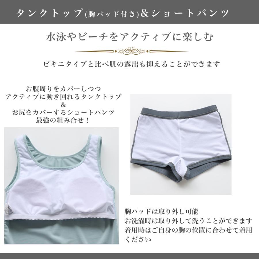 レディース水着 4点セット Tシャツ ショートパンツ タンキニ タンク